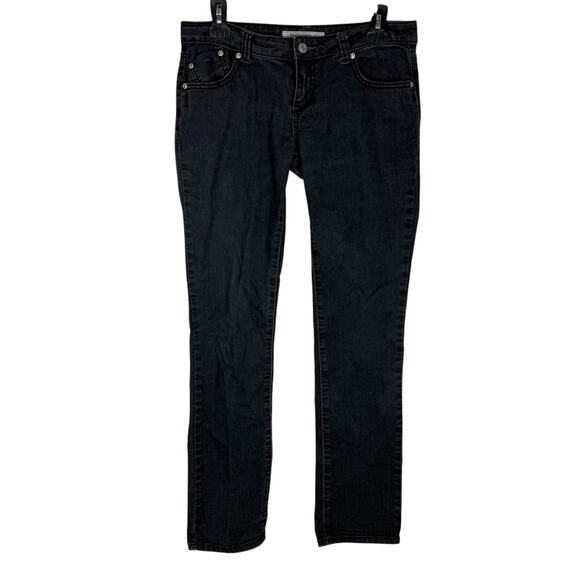 Forever Twenty One Jeans Women's 27 Black Stretch Low-Rise Straight Leg Classic - Picture 1 of 13